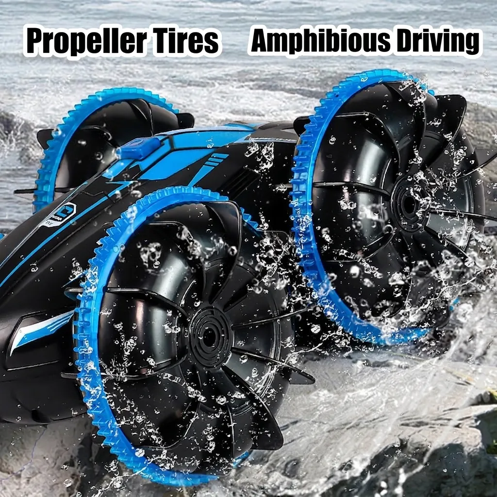 Waterproof Amphibious RC Stunt Car 360 Rotation Double Sided Driving All Terrain Remote Control Vehicle Toy For Children
