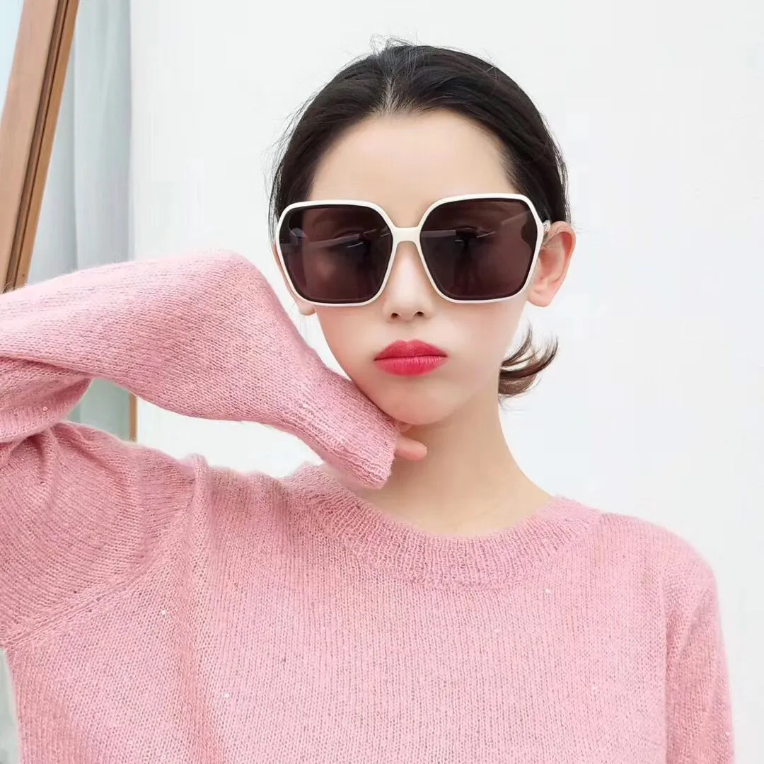 Trendige Quadratische Sonnenbrille Im Koreanischen Stil Mit Großem Rahmen UV400 Schutz PC Rahmen AC Linse Damen Mode Brillen