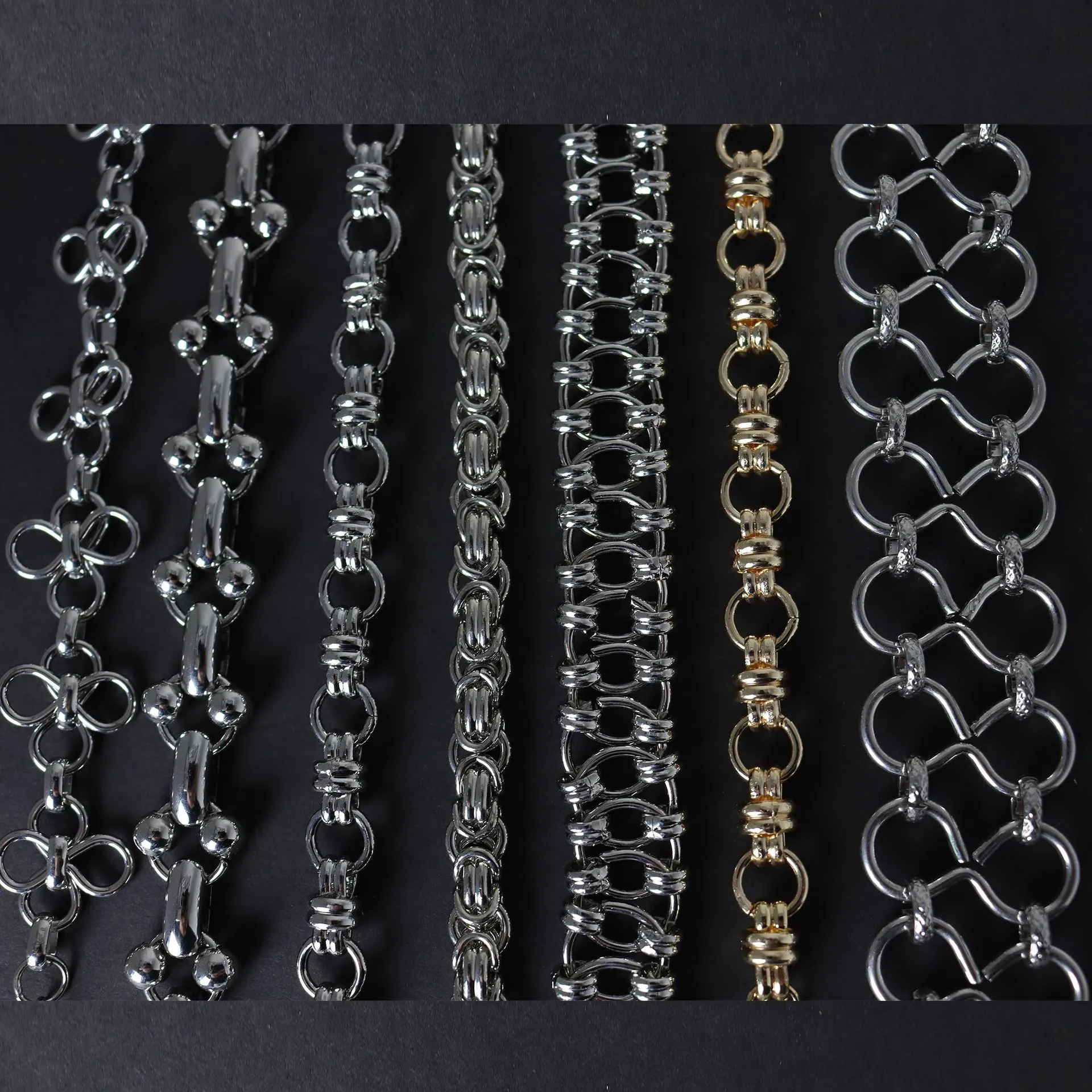 Unisex Heavyweight Plated Iron Chain Jewelry Individual Trend Industrial Punk Style Polished Necklace Bracelet Accessory