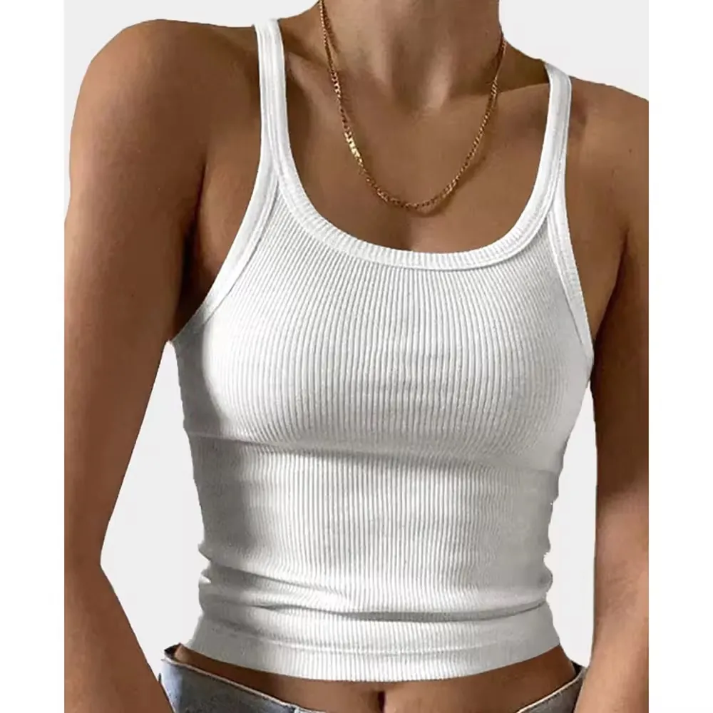 Γυναικείο Ριγέ Φανελάκι Πολυεστέρας Spandex Slim Fit Λαιμόκοψη U Racerback Crop Top Μονόχρωμο Casual Αθλητικό