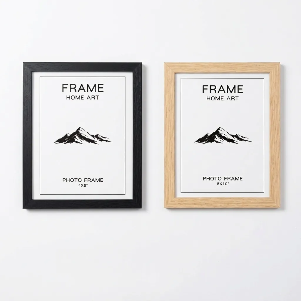 Modern Wood Grain Picture Frame Desktop Stand And Wall Hanging Photo Holder Minimalist Home Office Decor Display