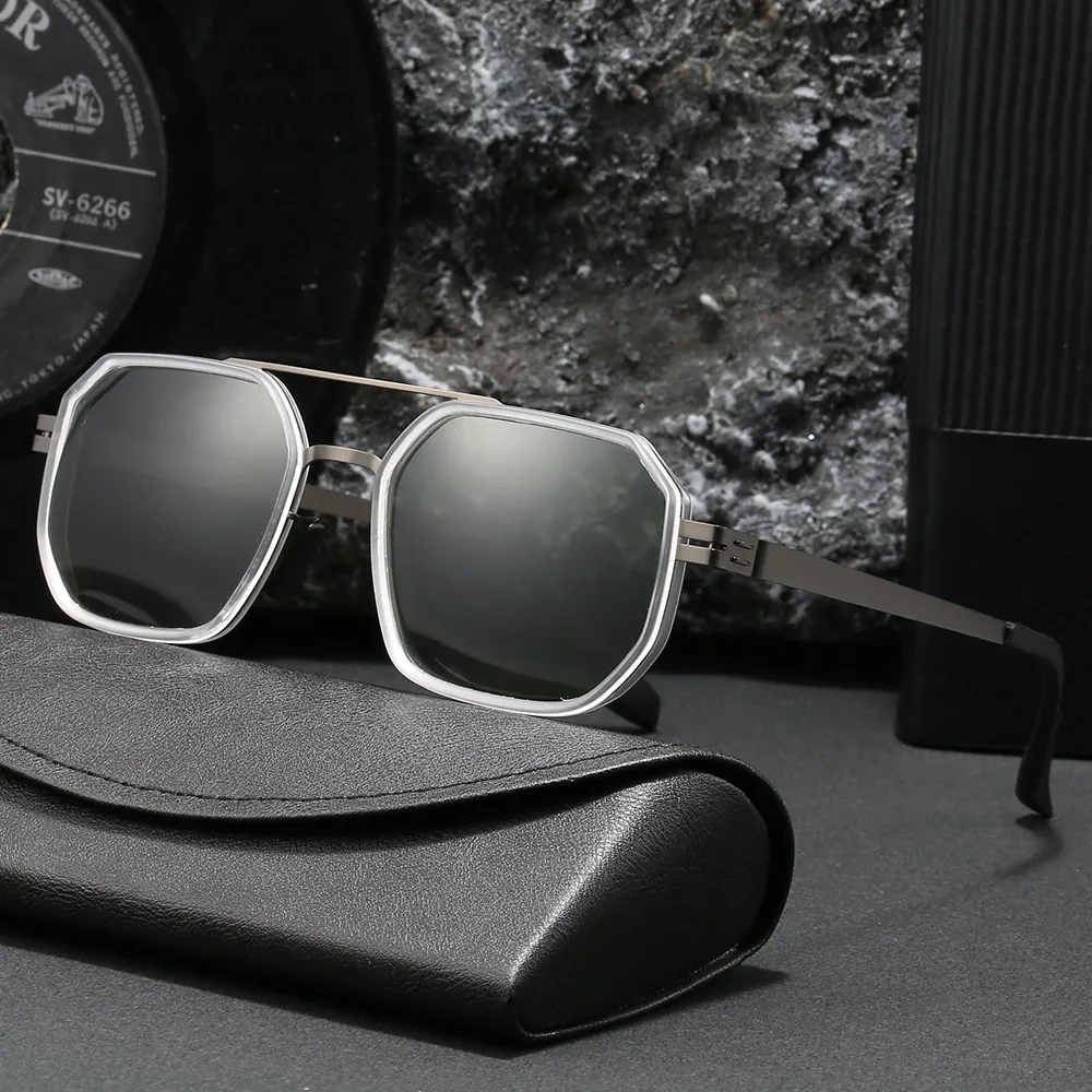 Men Polarized Aviator Sunglasses Large Metal Frame Pilot Style UV400 Protection Fashion Outdoor Driving Sun Glasses