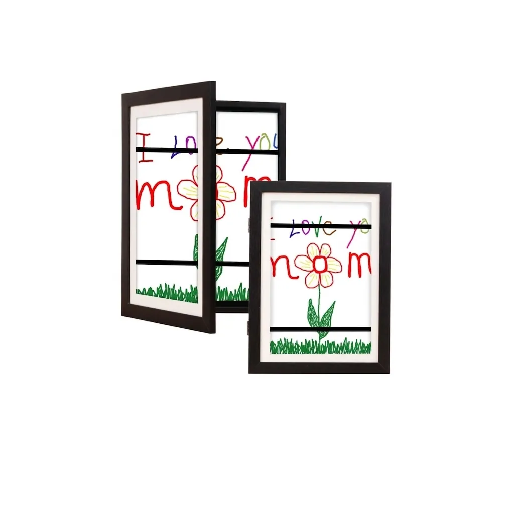 Kids Art Frame Wood Front Opening Magnetic Changeable Picture Frame For Children Artwork Projects Storage Display Home Decor