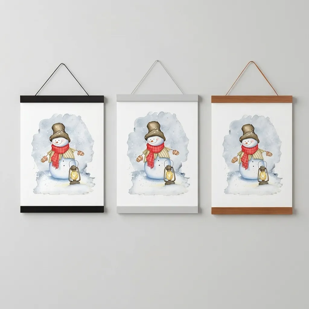 Magnetic Wooden Poster Hanger Scroll Frame Wall Hanging Minimalist Home Decor For Artwork Prints Photos Drawings