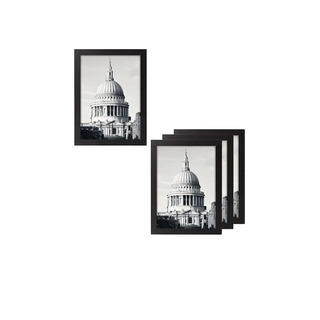 Modern Minimalist Photo Frame MDF Wood Texture Wall Mounted Tabletop Picture Display Home Office Decor