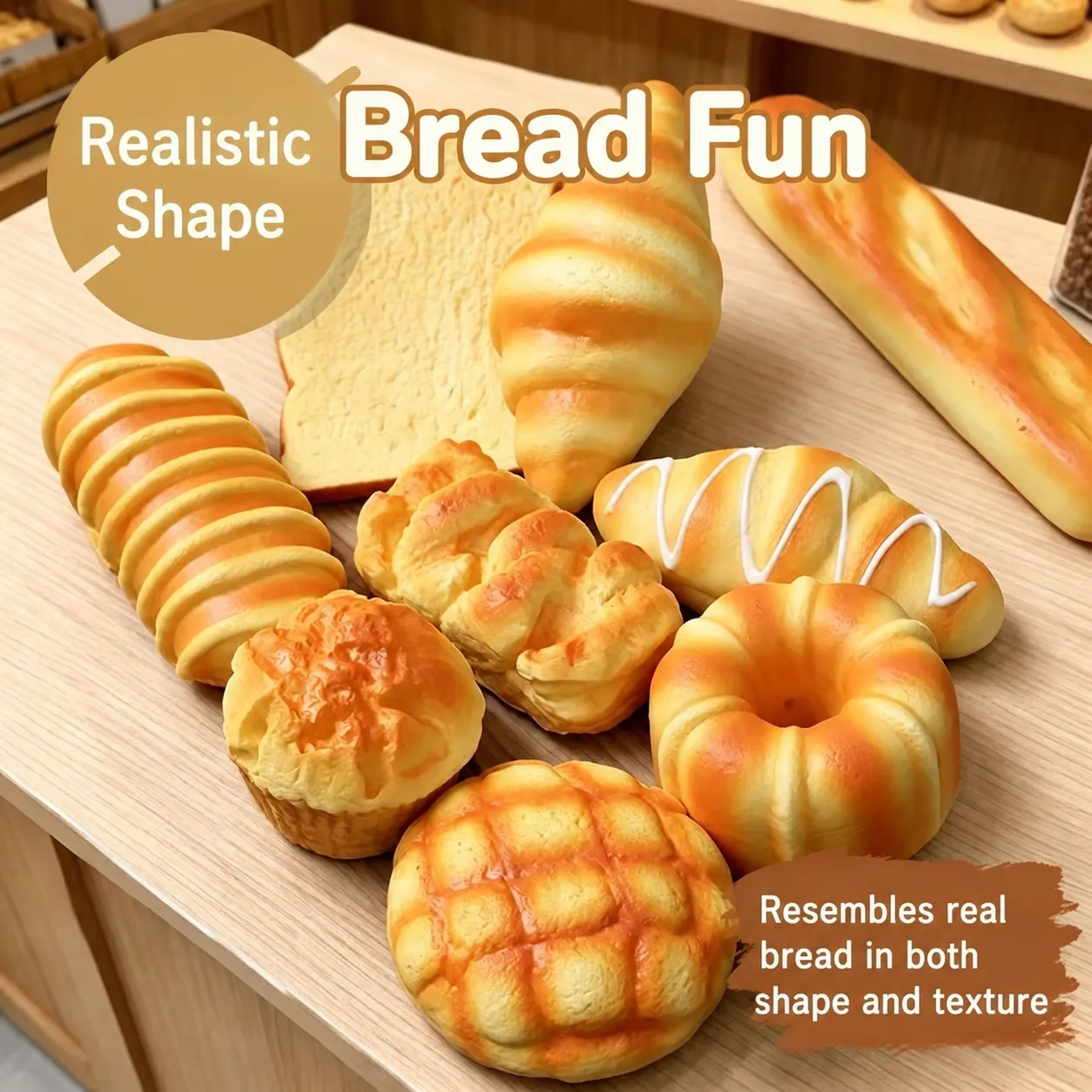 Simulation Bread Cake Squishy Toy Slow Rising Scented Stress Relief Soft PU Foam Food Model Relief Toy For Kids Adults