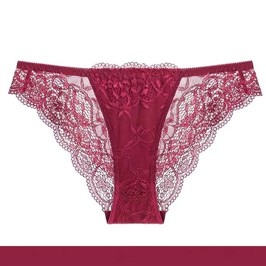 Sexy Hohlspitze Transparente Slips Für Damen Niedrige Taille Hüftstraffung Nylon Höschen Blumenstickerei Atmungsaktive Dessous