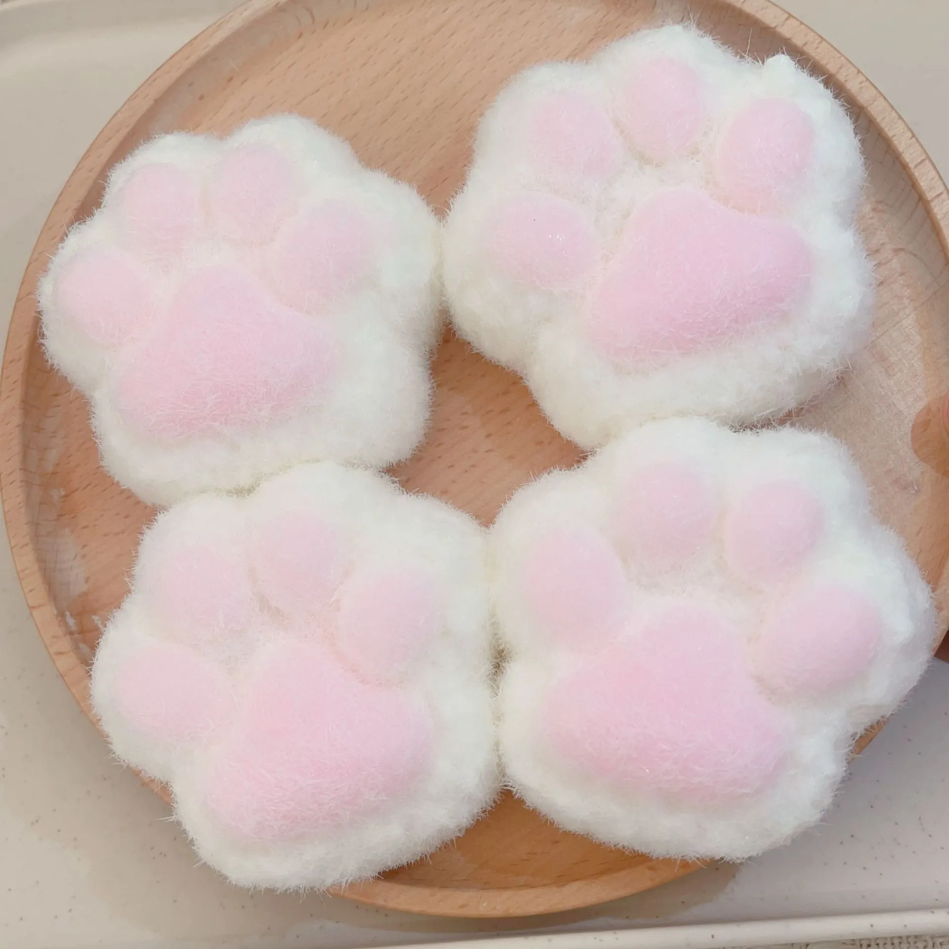 Jouet Squishy Patte de Chat Mignon Peluche Flocage Anti-stress Jouet Sensoriel Fidget pour Adultes Enfants Décoration de Bureau