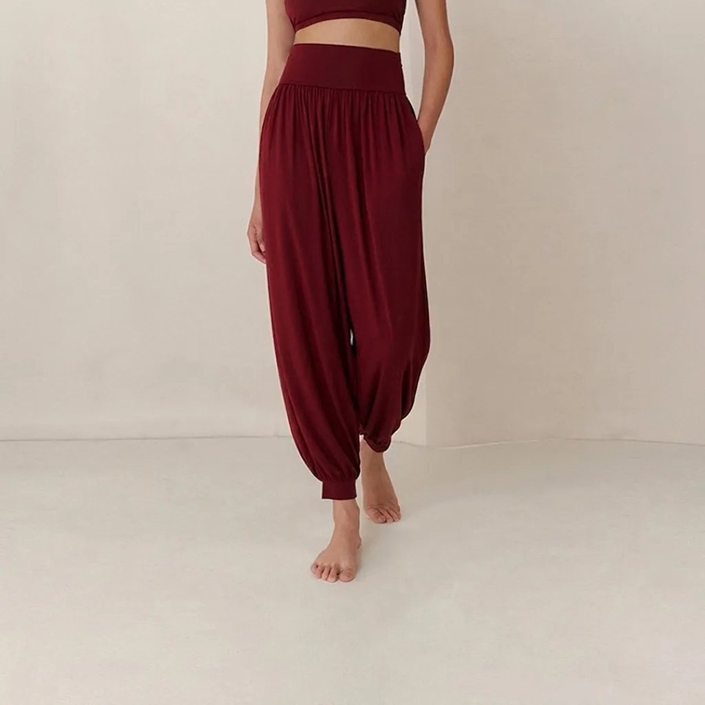 Women High Waist Yoga Harem Pants Loose Lantern Fitness Trousers Breathable Pilates Dance Sports Pants Gym Workout Joggers