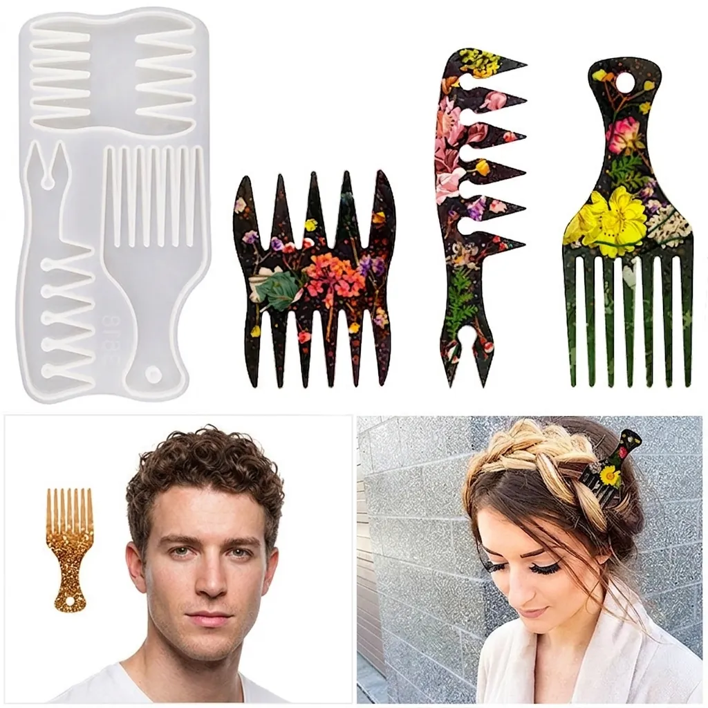 Moule En Silicone Pour Peigne À Cheveux DIY Pour Coulée De Résine Époxy Peigne Afro Fait Main Outil De Coiffure
