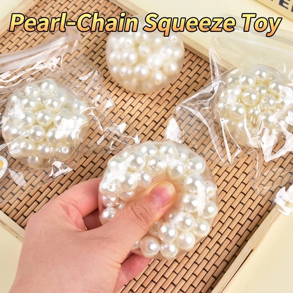 Squishy Artificial Pearl Squeeze Ball Stress Relief Toy For Sensory Play Transparent Soft Bead Ball For Anxiety Relief Gift