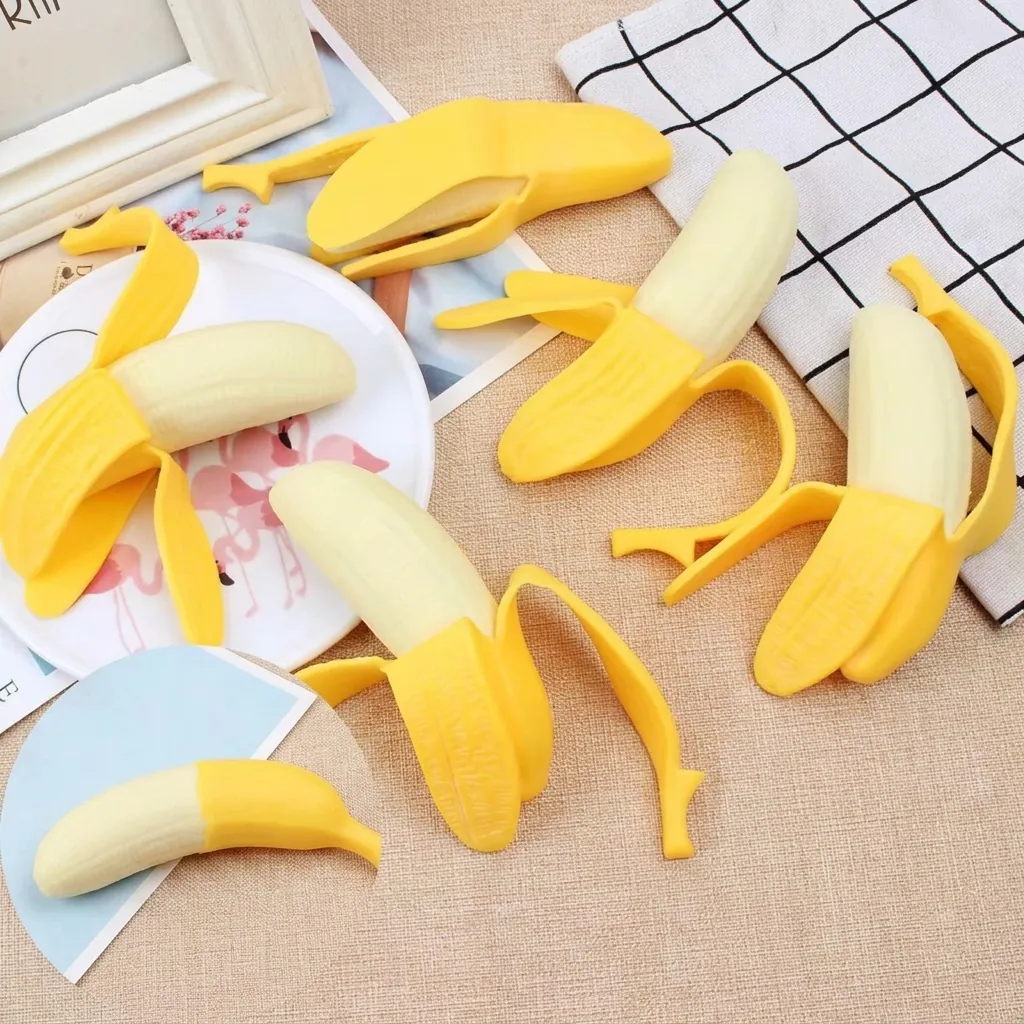 Realistisches Geschälte Banane Squishy Spielzeug Zum Stressabbau Lustiges Künstliches Obst Quetschspielzeug Für Kinder Erwachsene