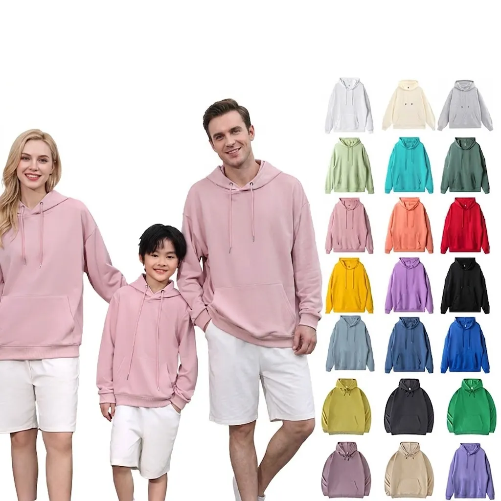 Unisex Oversize Hoodie Solid Color Drop Shoulder Long Sleeve Pullover Heavyweight Casual Loose Sweatshirt Hooded Tops Fall Winter