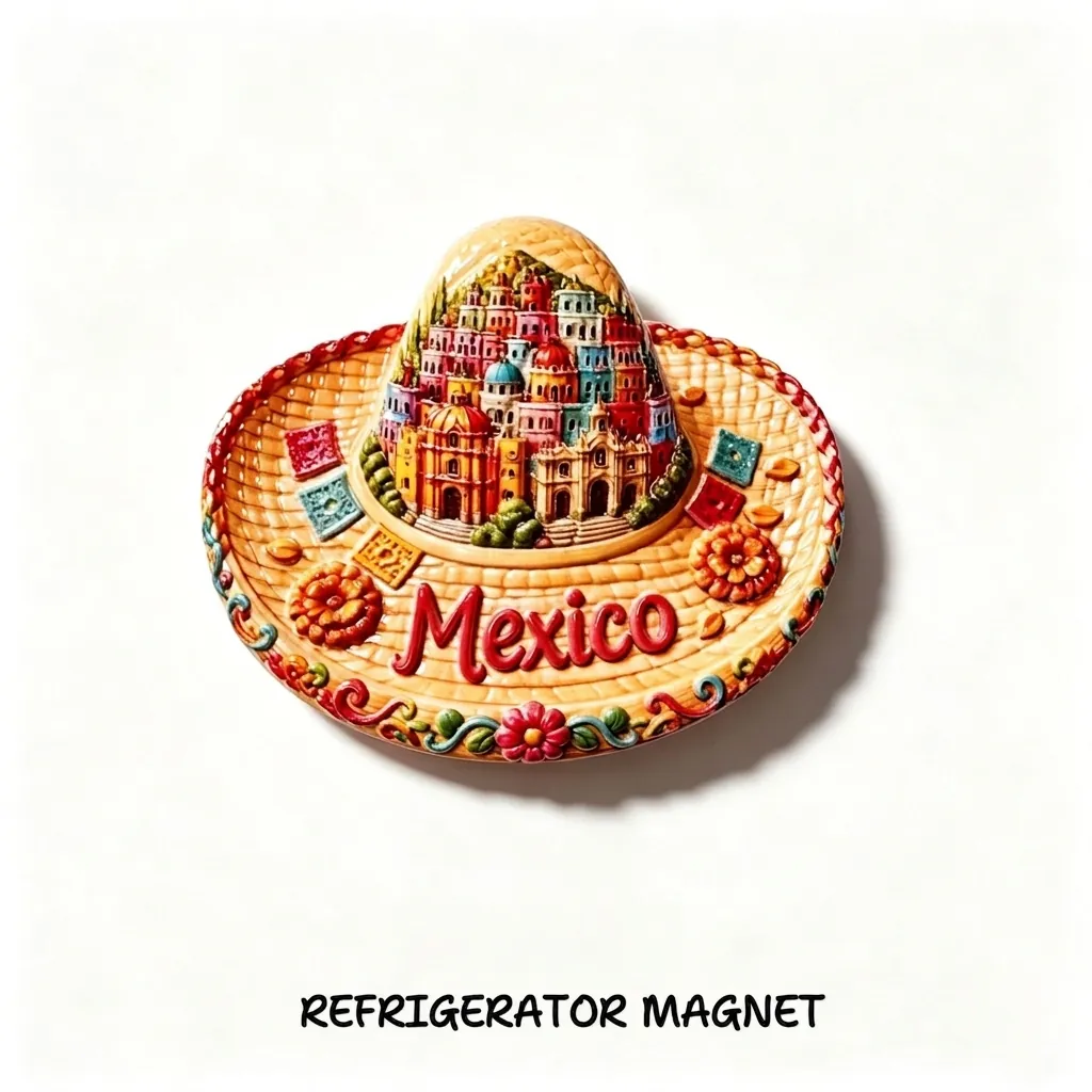 Messico Guanajuato Colorata Città di Montagna Edificio Creativo Calamita da Frigo 3D Resina Sombrero Souvenir Turistico