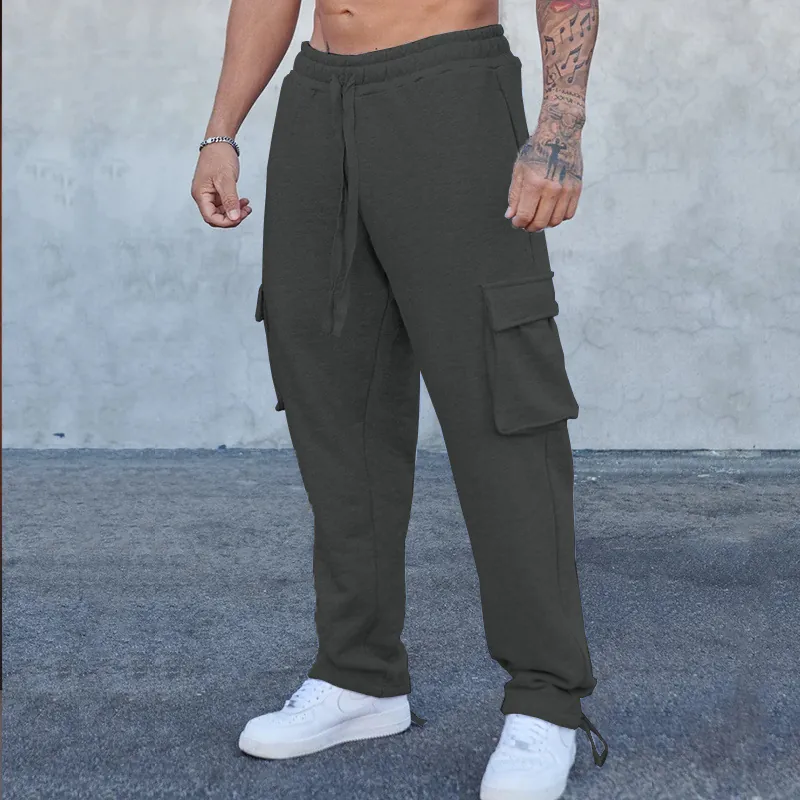 Heren Casual Cargobroek Multi-Zakken Trekkoord Trainingsbroek Outdoor Sport Mode Joggers Bottom