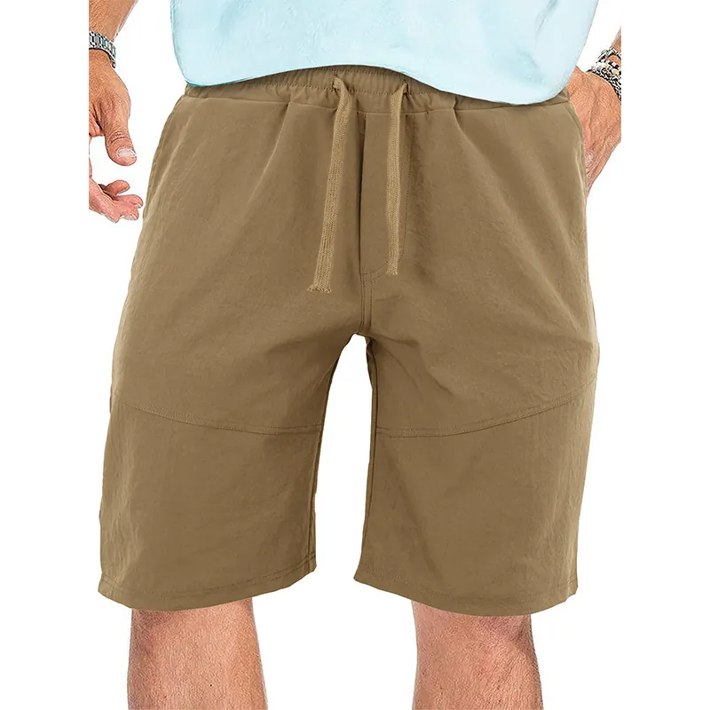 Men's Summer Loose Sports Shorts Polyester Quick Dry Drawstring Over-The-Knee Fitness Casual Street Style Shorts Bottom
