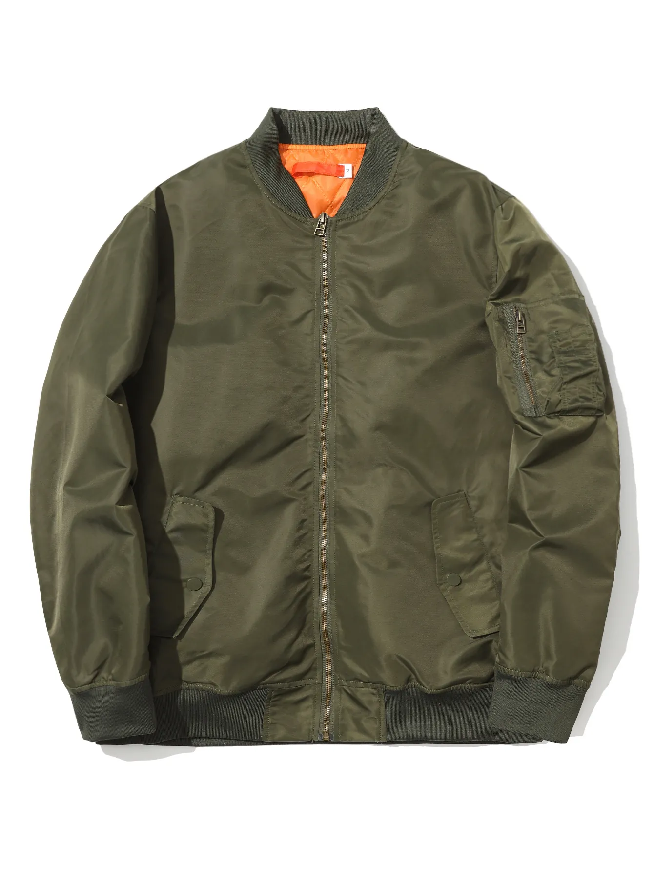 Herren Amerikanischer Stil MA-1 Bomberjacke Klassisch Einfarbig Windjacke Baseball Flugmantel Für Frühling Herbst Regulär Top