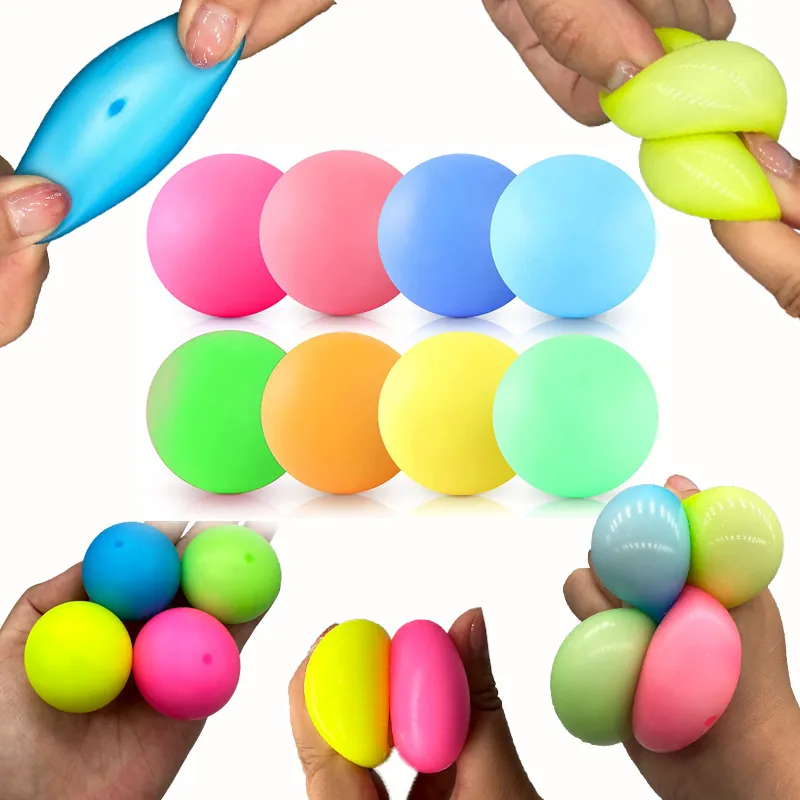 Rainbow Flour Ball Squishy Toy For Kids Teens Small Tofu Ball Decompression Squeeze Toy Sensory Stress Relief Toy Gift