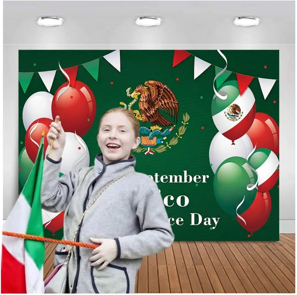 Mexikanischer Unabhängigkeitstag Hintergrund Viva Mexico Banner Für Spanischstämmiges Kulturerbe Monat Party Dekorationen Polyester