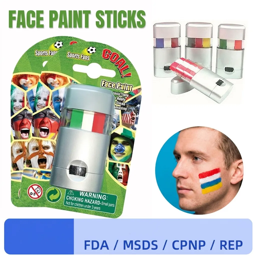 Maquillaje para el Rostro del Día de la Independencia de México Barra de Pintura Corporal de 3 Colores para Fiesta Carnaval Decoración