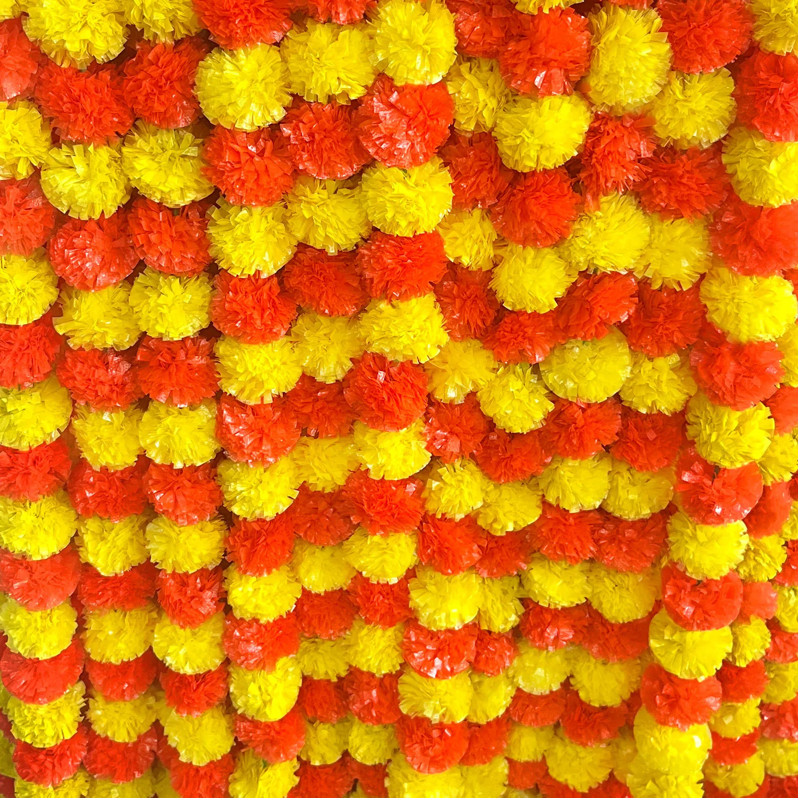 Artificial Marigold Flower Garland 150 Indian Traditional Decoration For Diwali Halloween Day Of The Dead Celebration Home Wedding Decor