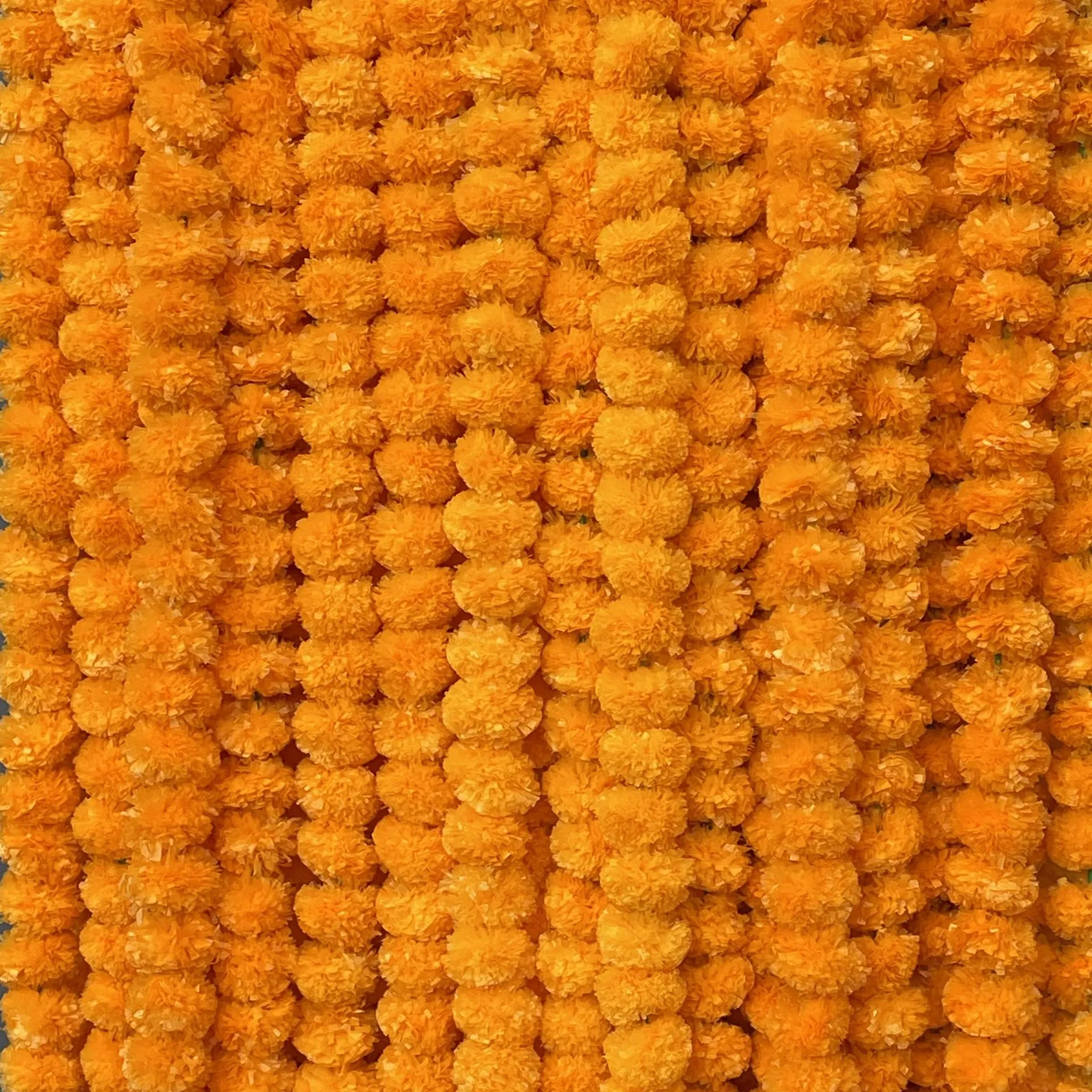 Artificial Marigold Flower Garland String Day Of The Dead Halloween Decoration For Outdoor Indoor Home Hanging Floral Banner Decoration