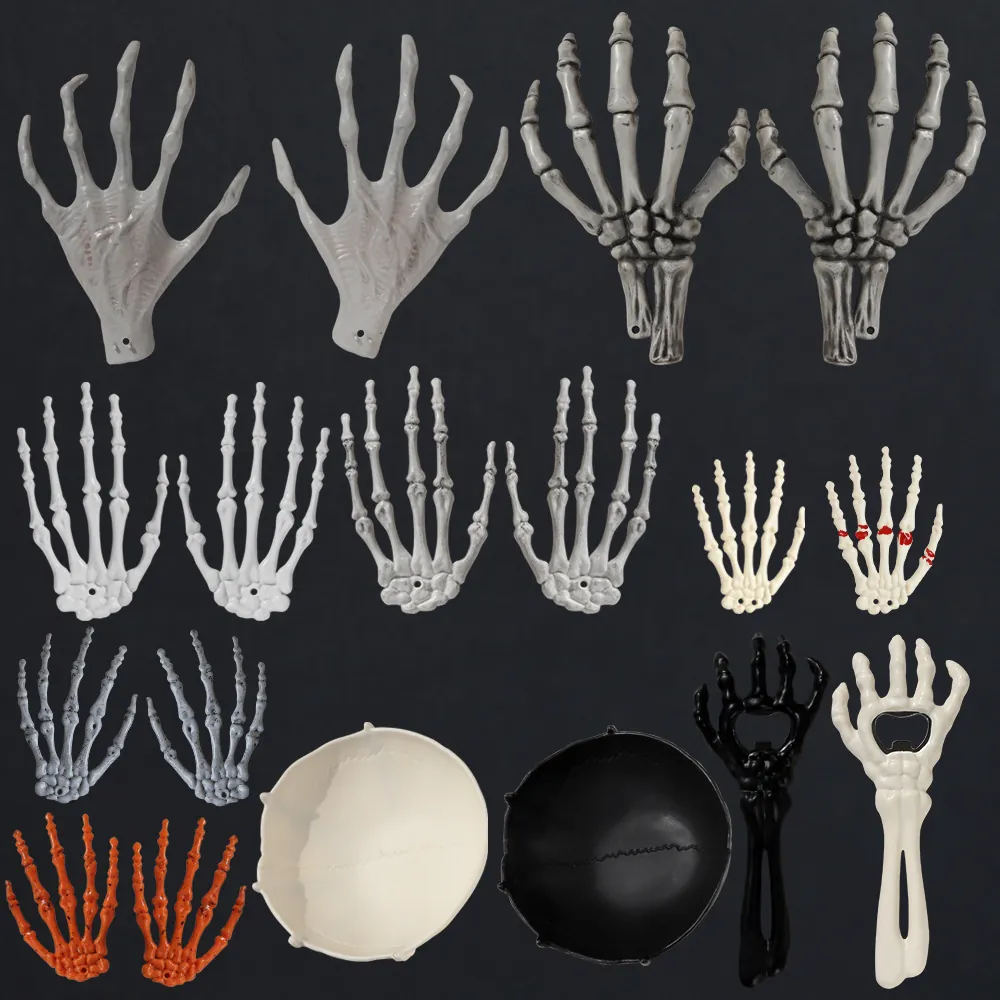 Mains de Squelette Réalistes Halloween Plastique Horreur Sorcière Fantôme Accessoires Pour Décoration De Fête Maison Hantée