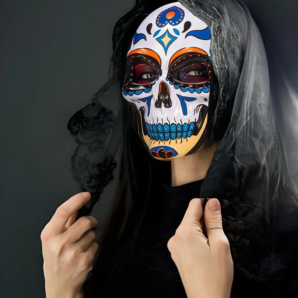 Mexican Day of the Dead Painted Skull Mask Masquerade Party Props Cosplay Halloween Ghost Face Mask