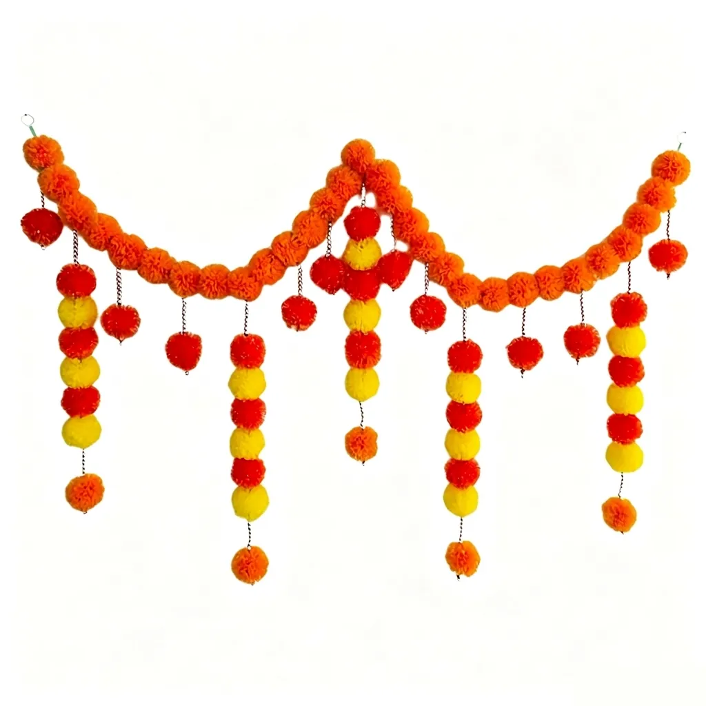 Artificial Marigold Flower Garland Mexican Day Of The Dead Halloween Decorations Plastic Floral Hanging Curtain For Wedding Party Festival Home Decor
