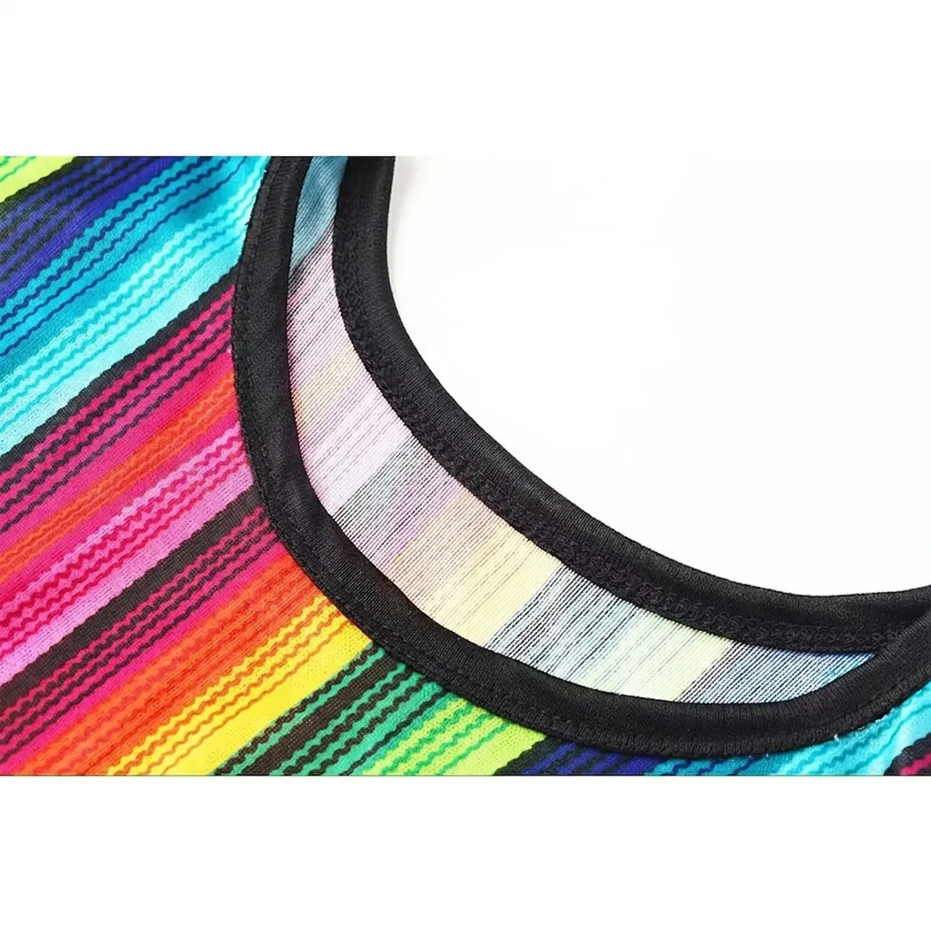 Poncho Châle Coloré à Rayures de Style Folklorique Mexicain Avec Glandes Pour Adultes Enfants Costume de Fête de Carnaval Cape en Polyester