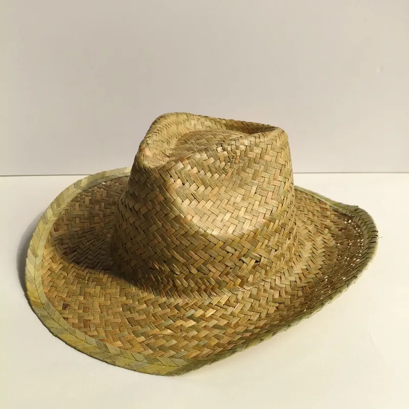 Hand-Woven Paper Straw Cowboy Hat For Men Women Wide Brim Sun Protection Mexican Style Outdoor Beach Travel Sombrero