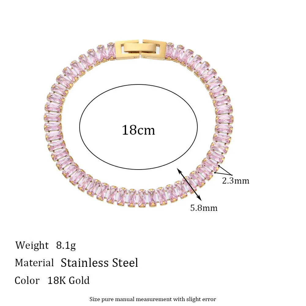 Bracciale in Acciaio Inossidabile Placcato Oro 18K con Strass Rosa Trama Martellata Bracciale Rigido Cubano per Donna Gioielli