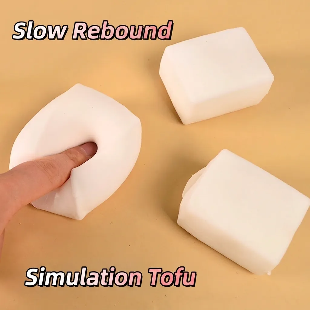 Simulation Tofu Form Langsame Rückfederung Squishy Spielzeug Kinder Erwachsene Weich Stressabbau Squeeze Fidget Sensorik Weiß