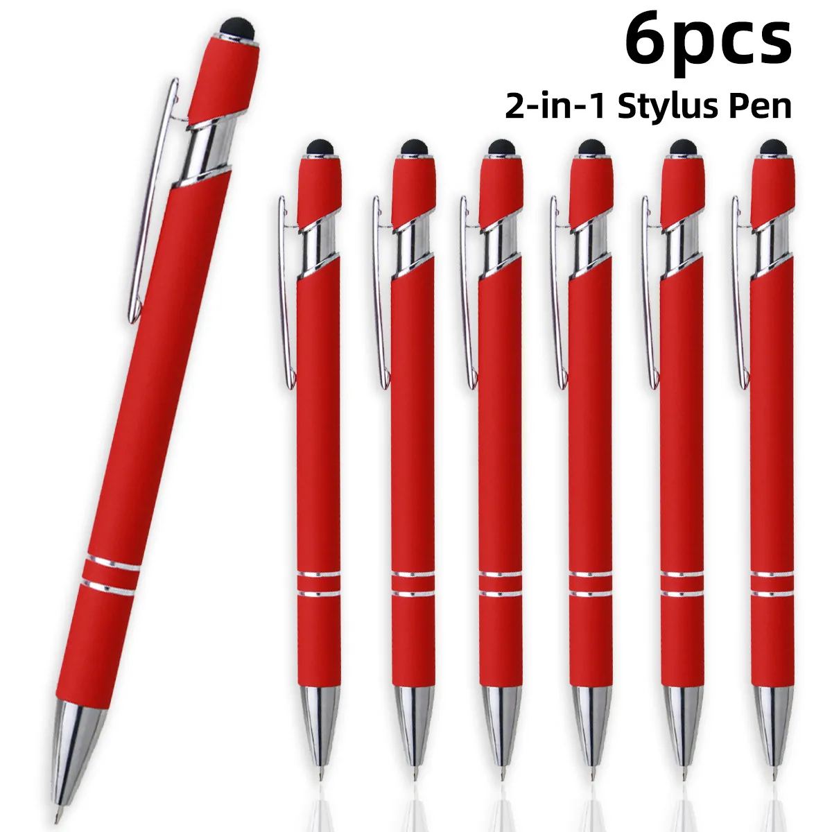 Penna a Sfera Retrattile in Metallo Punta Stylus Alluminio Doppia Funzione Penna per Schermo Touch Business Ufficio Scuola Regalo Pubblicitario Penne Multicolore