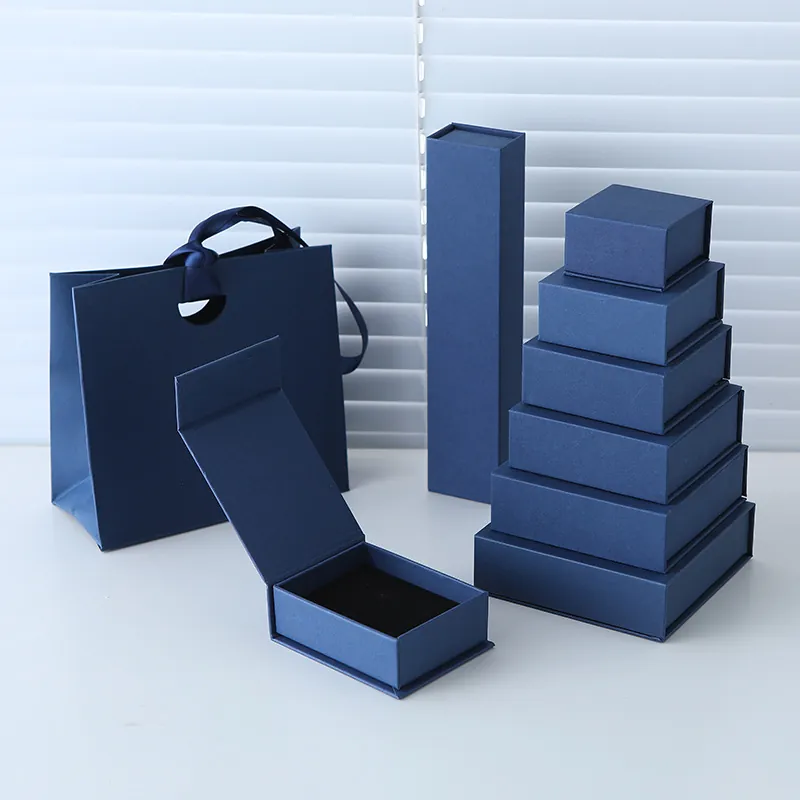 Multicolored Jewelry Gift Box Magnetic Flip Cover Cardboard Ring Necklace Bracelet Earring Storage Packaging For Display