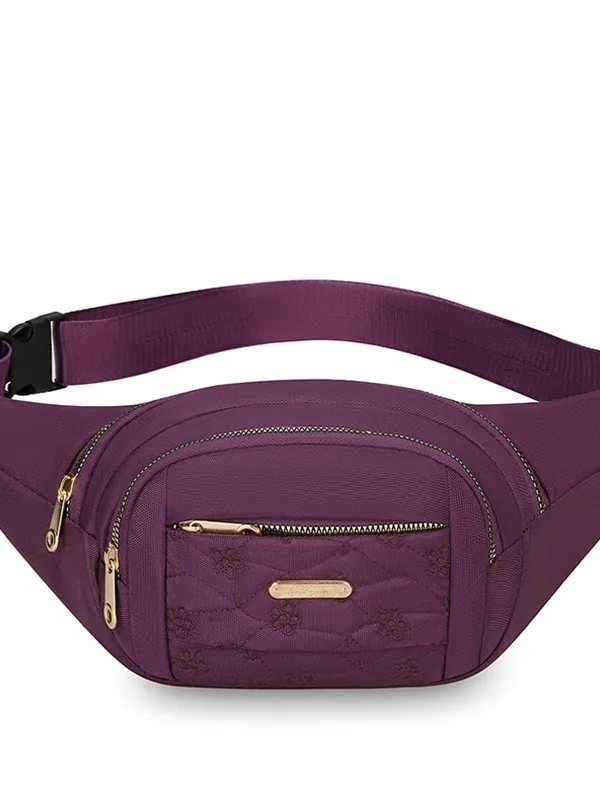 Women Fashion Multi Layer Waist Bag Large Capacity Waterproof Oxford Cloth Fanny Pack Crossbody Chest Bag For Travel Daily