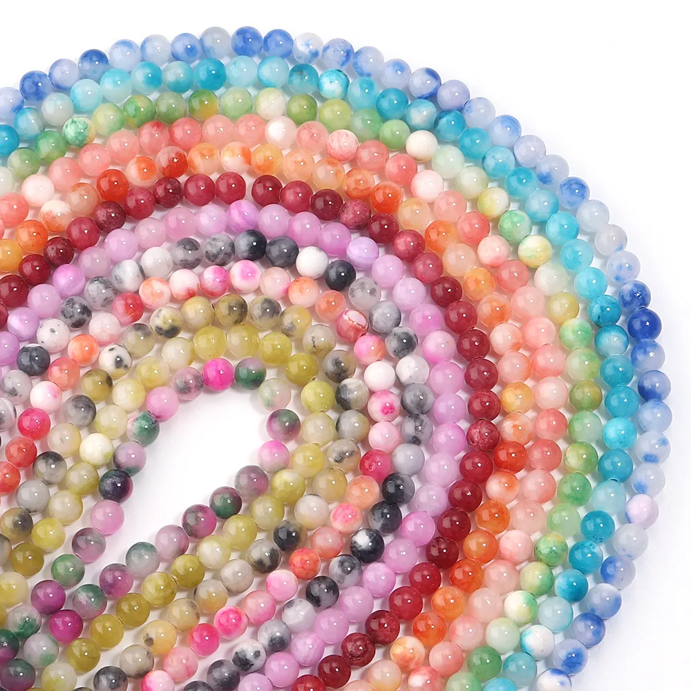 Natürliche Persische Jade Candy Farbe Runde Lose Steinperlen Für DIY Schmuckherstellung Poliert Glatt Gebohrt Steinperlen Für Armband Halskette Zubehör