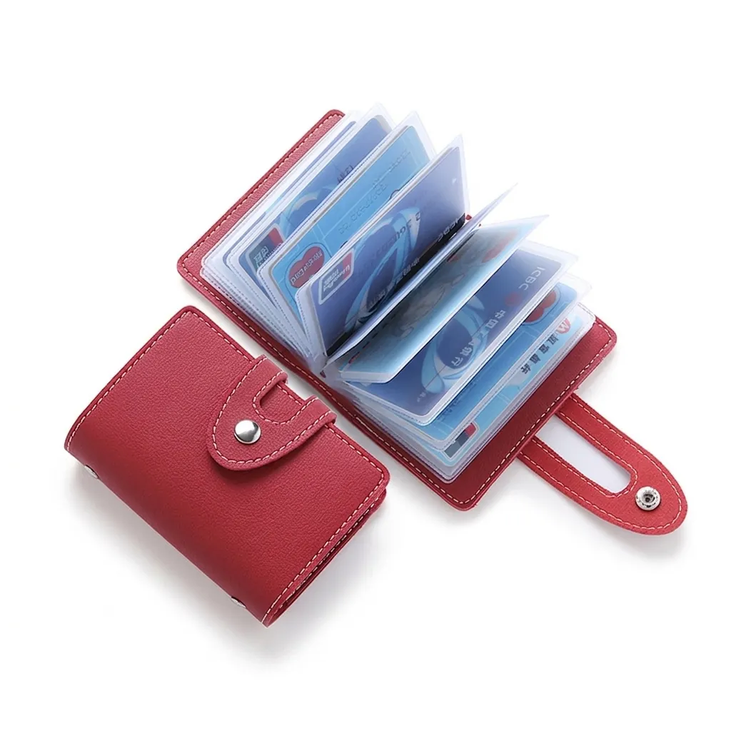 Portacarte Ultrasottile in Pelle PU Minimalista con Slot Multipli per Uomo Donna Custodia per Patente di Guida Portafoglio per Biglietti da Visita