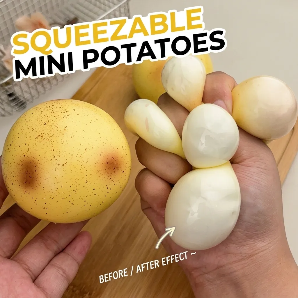 Realistic Potato Squishy Toy Sensory Stress Relief Squeeze Toy Simulated Vegetable Fluid Filled Hand Fidget For Kids And Adults