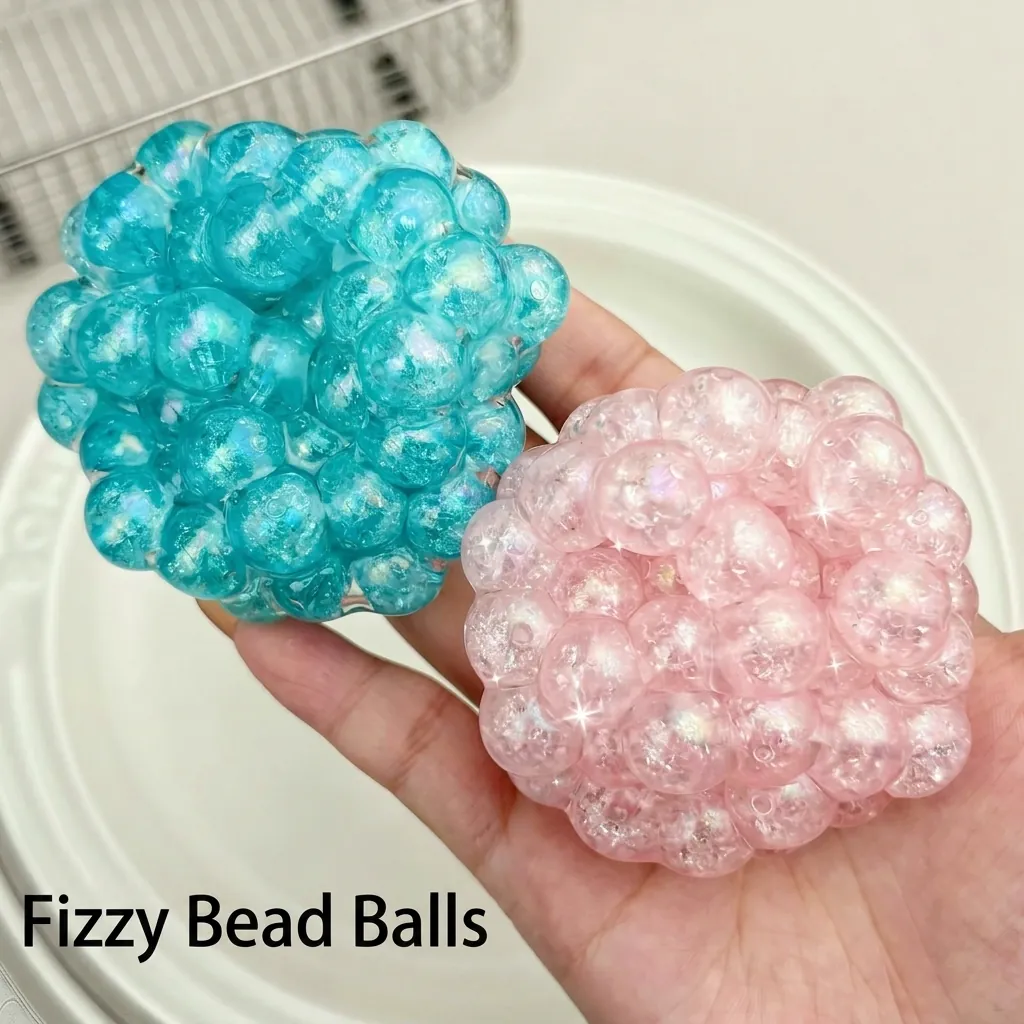 Creative Iridescent Pearl Texture Squishy Toy Stress Relief Ball Malleable Pop Bead Handmade Decompression Toy For Adults Teens