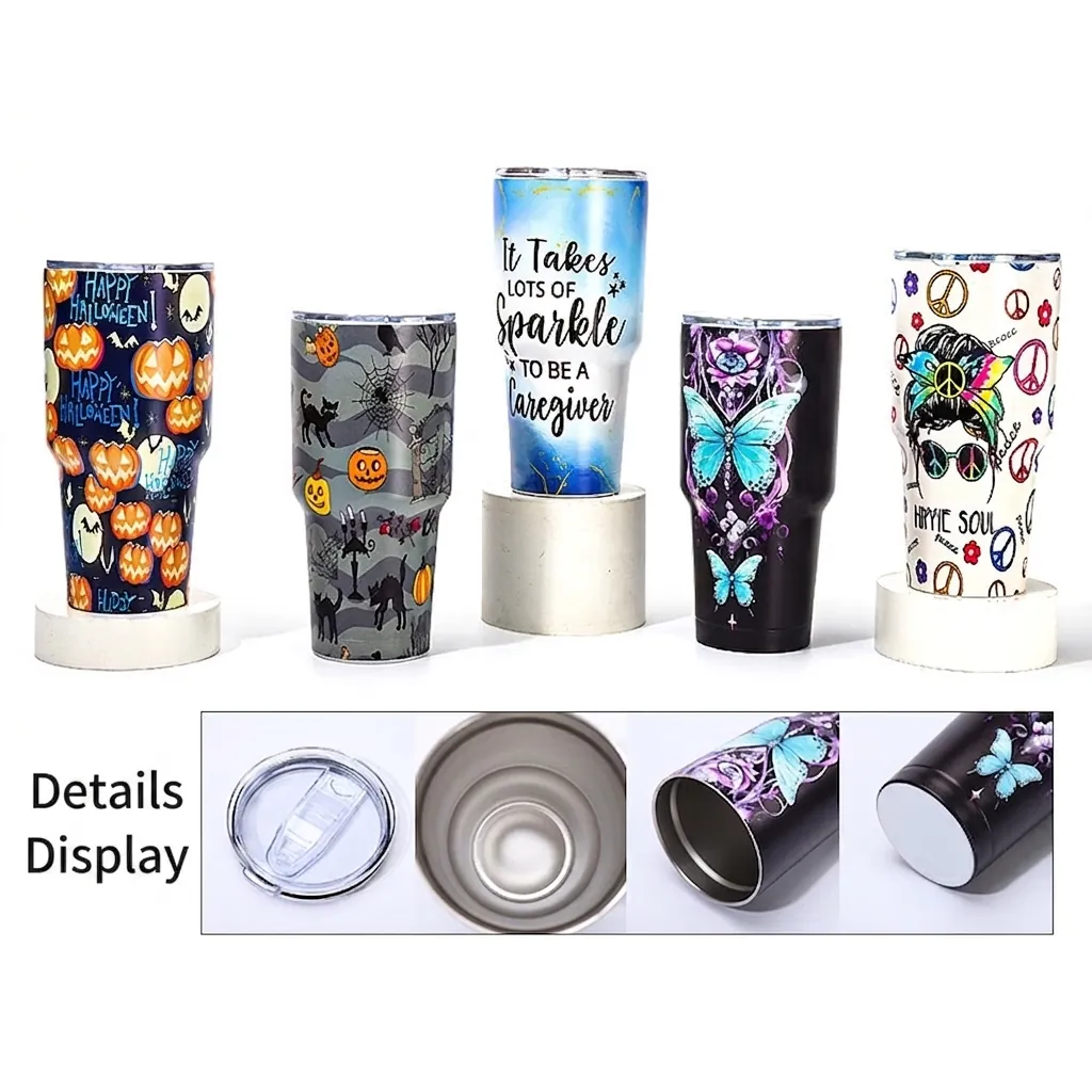 3D Gedruckter Großer Edelstahl Isolierbecher Vakuum Auto Tasse Mit Deckel Doppelwandige Thermobecher Für Reisen Outdoor
