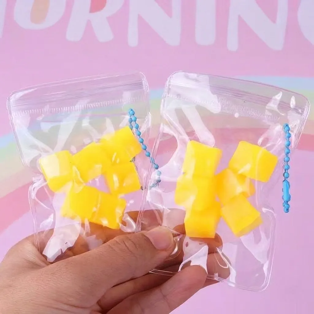 Realistic Mango Fruit Grain Squishy Stress Relief Squeeze Toy Soft TPR Mango Cube Squeezable Pendant Creative Food Play Toy
