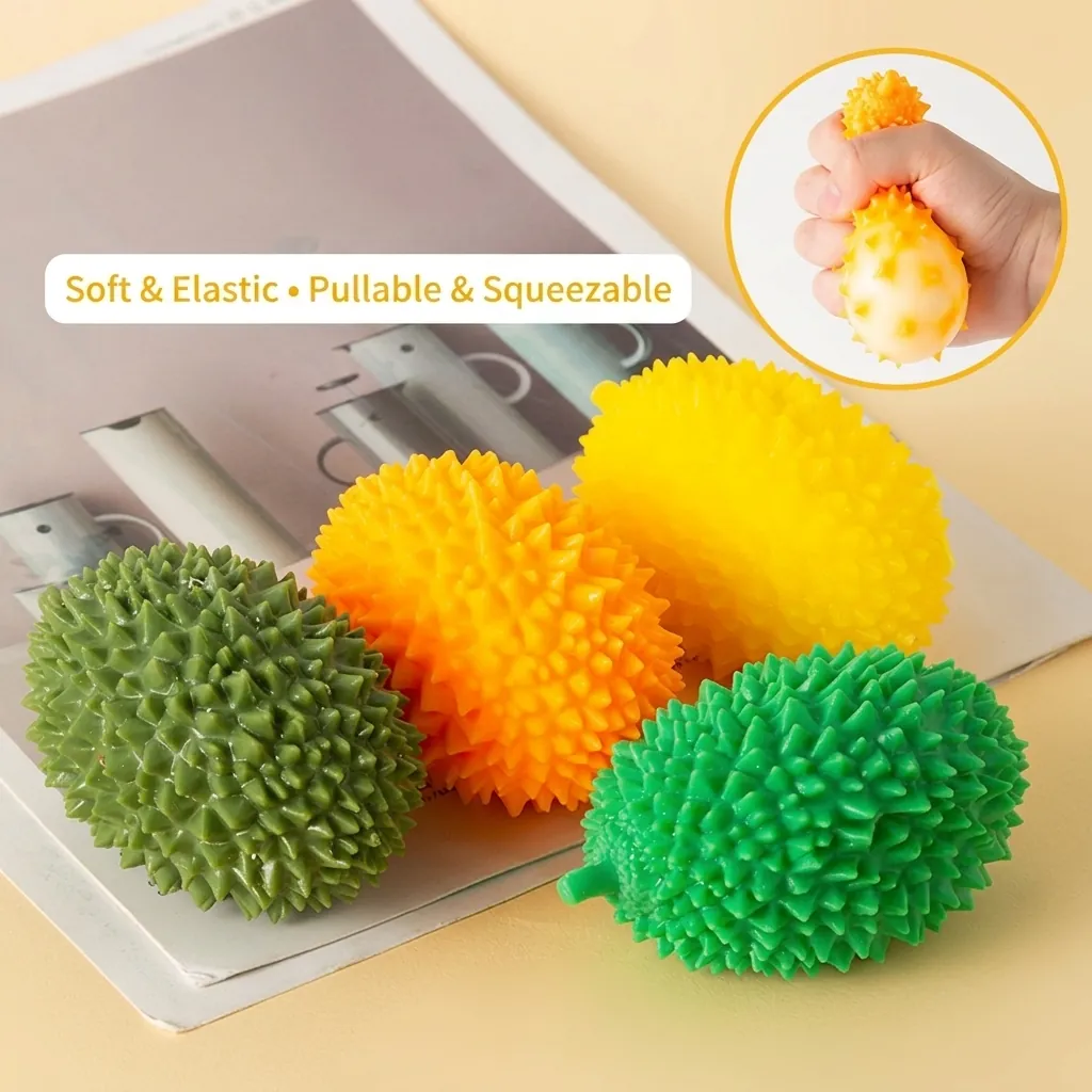 Giocattolo Antistress Squishy Durian Realistico Morbido TPR Frutta Sensoriale Fidget Toy Per Adulti Bambini Ufficio Decorazioni