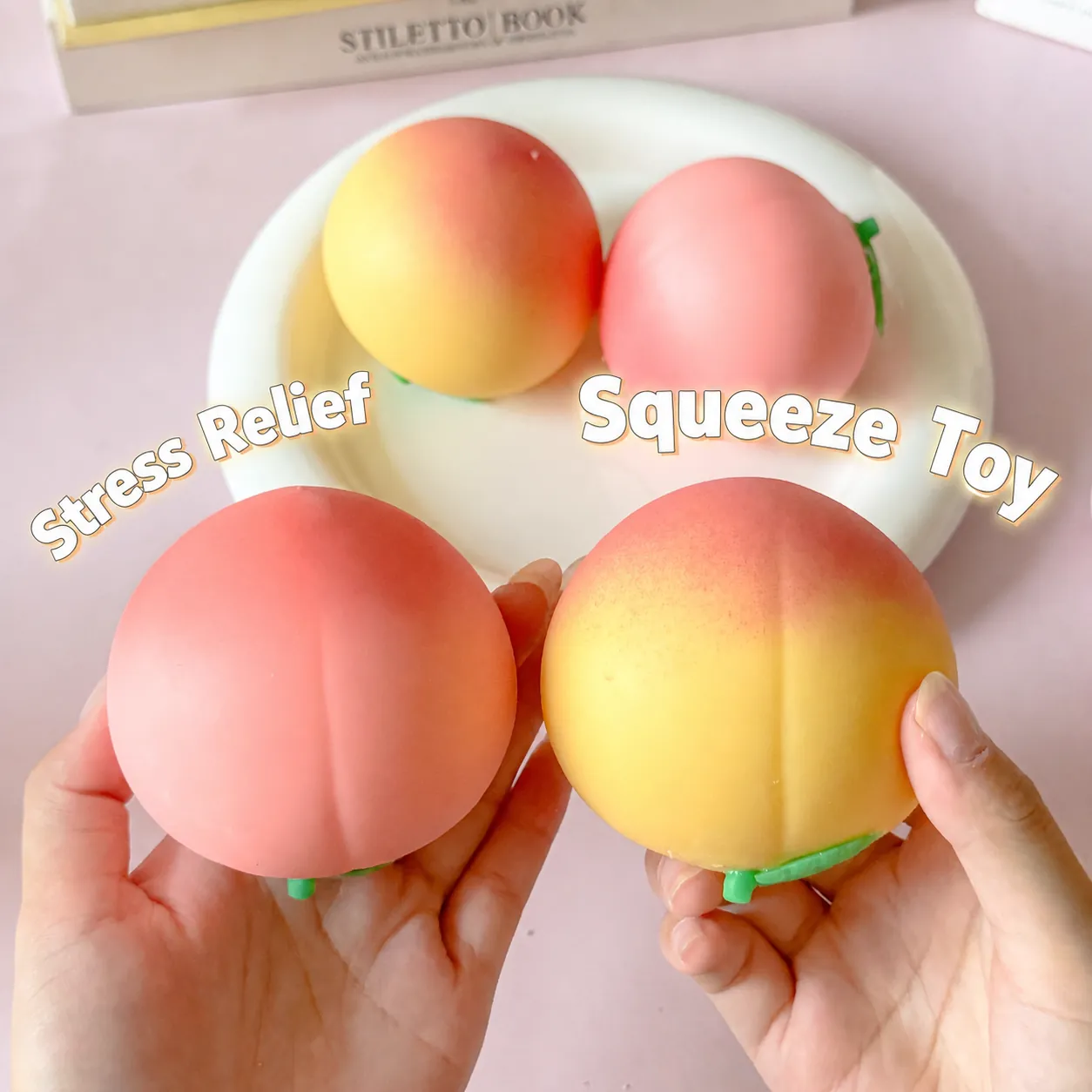Creative Peach Squishy Stress Relief Toy TPR Fruit Squeeze Ball Slow Rising Vent Toy For Kids And Adults Daily Desktop Decor