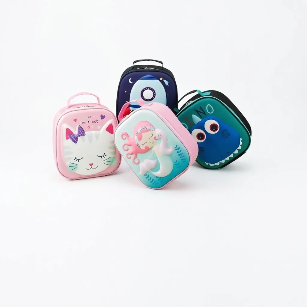 Sac À Déjeuner Isolé Dessin Animé 3D Enfants EVA Tissu Oxford Sac Thermique École Pique-Nique Portable Imperméable