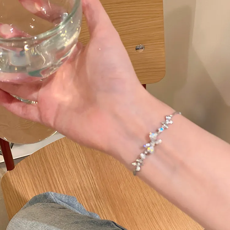 Bow Zircon Necklace Bracelet Alloy Elegant Clavicle Chain Minimalist Accessory Jewelry Gift For Women