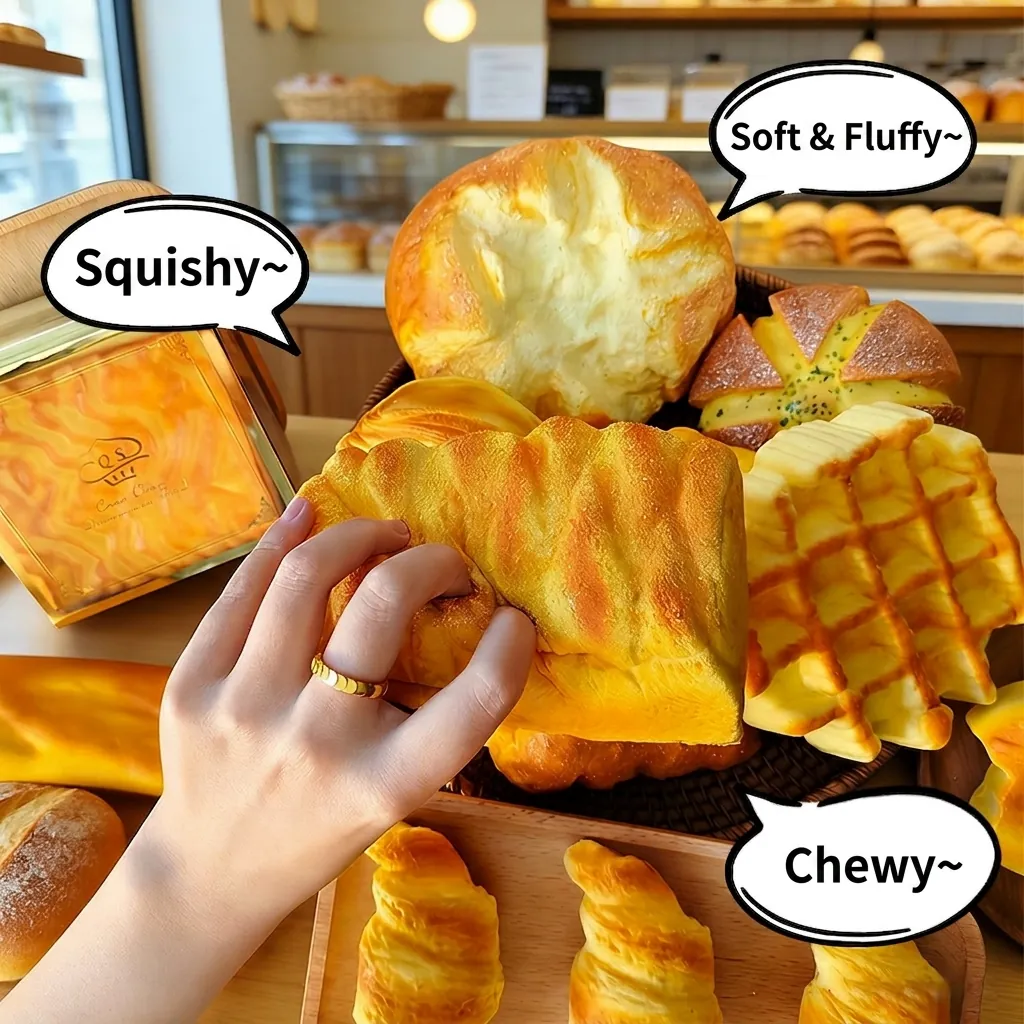 Juguete Squishy de Pan Simulado Realista Rebote Lento Espuma de PU Modelo de Comida Artificial para Alivio del Estrés Juguete de Descompresión