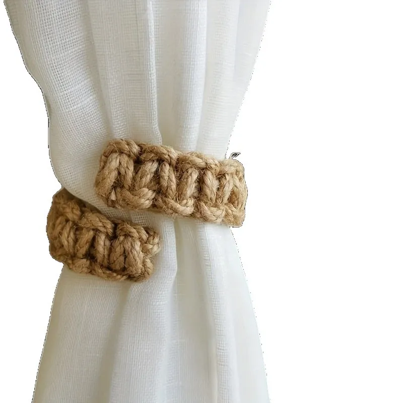 Handmade Woven Cotton Hemp Rope Curtain Tiebacks Bohemian Nordic Style Window Holdbacks Home Decor Back Ties