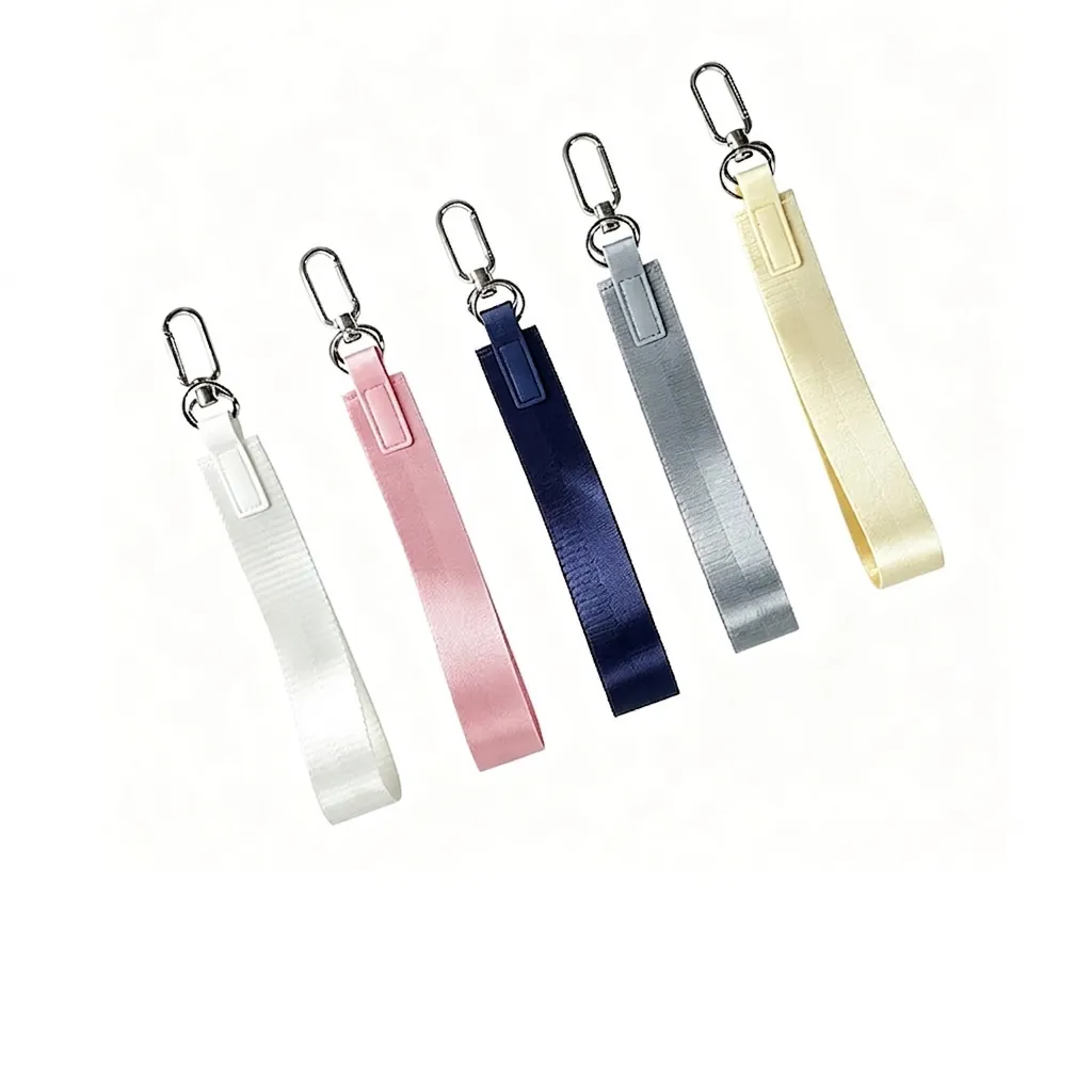 Wrist Strap Keychain Webbing Lanyard Polyester PU Leather Metal Buckle Portable Street Style For Keys Bags