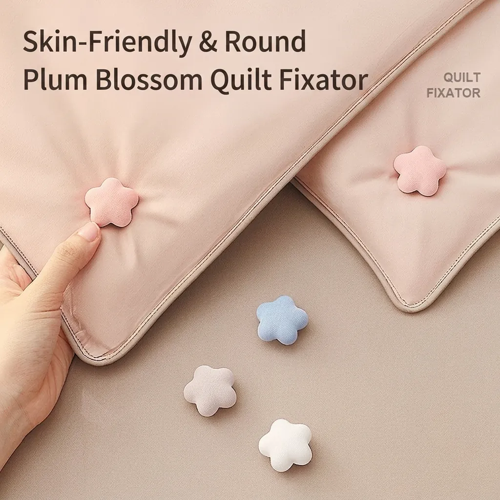 Quilt Fixator Clips Cotton Wrapped Star Flower Shape Anti-Slip Duvet Fastener For Bedding Button Unlock Safe Soft Glue